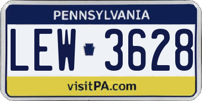 PA license plate LEW3628