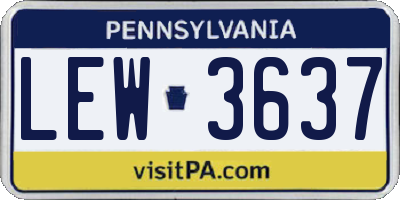 PA license plate LEW3637