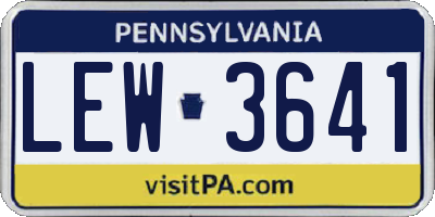 PA license plate LEW3641