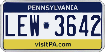 PA license plate LEW3642