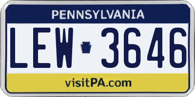 PA license plate LEW3646