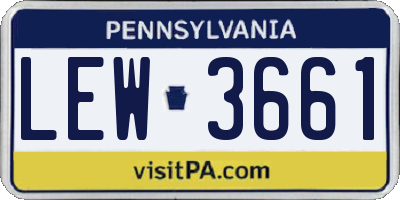 PA license plate LEW3661