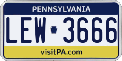 PA license plate LEW3666