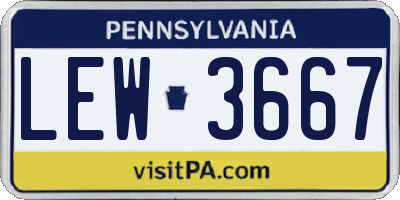 PA license plate LEW3667