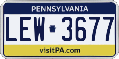 PA license plate LEW3677