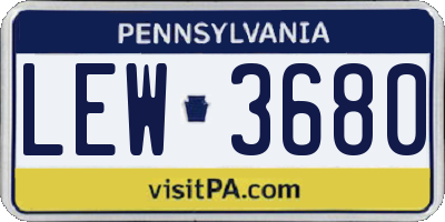 PA license plate LEW3680