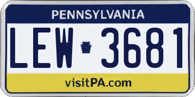 PA license plate LEW3681