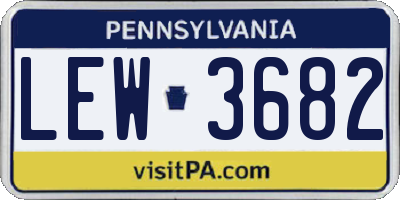 PA license plate LEW3682