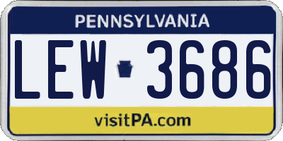 PA license plate LEW3686