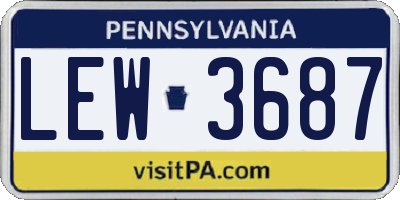 PA license plate LEW3687