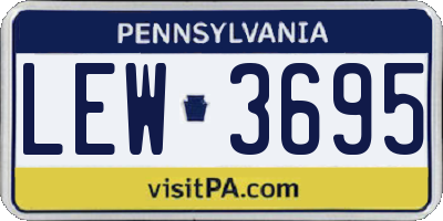 PA license plate LEW3695