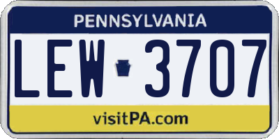 PA license plate LEW3707