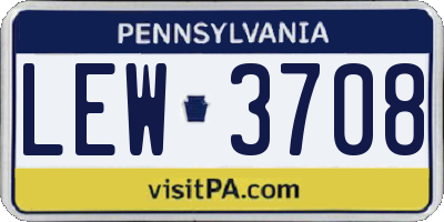 PA license plate LEW3708