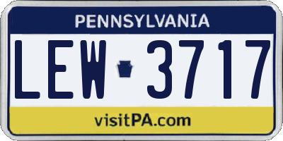 PA license plate LEW3717