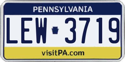 PA license plate LEW3719