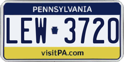 PA license plate LEW3720