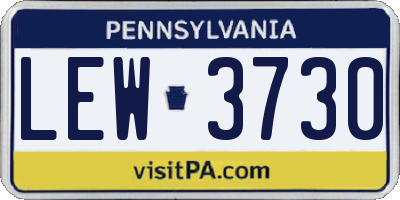 PA license plate LEW3730