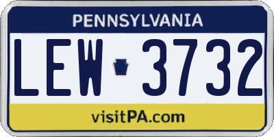 PA license plate LEW3732