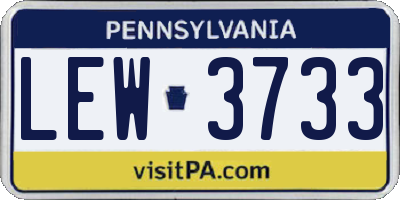 PA license plate LEW3733