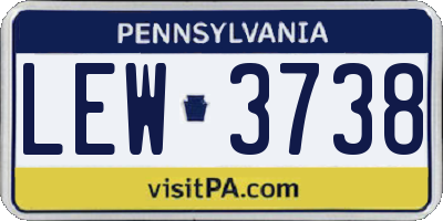 PA license plate LEW3738