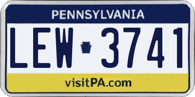 PA license plate LEW3741
