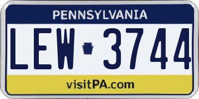 PA license plate LEW3744