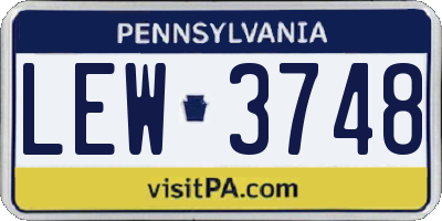PA license plate LEW3748