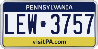PA license plate LEW3757