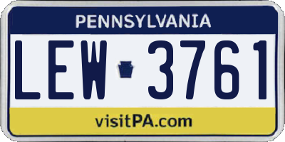 PA license plate LEW3761