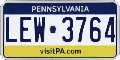 PA license plate LEW3764