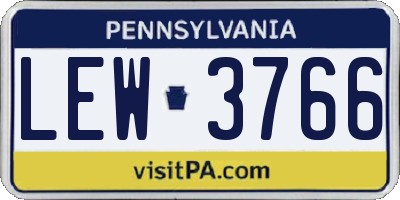 PA license plate LEW3766