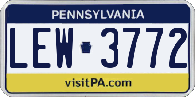 PA license plate LEW3772