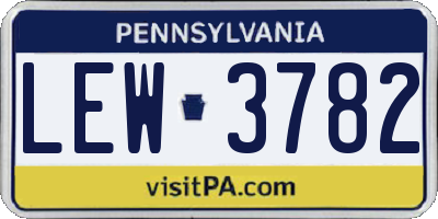 PA license plate LEW3782
