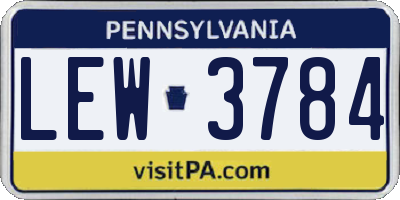 PA license plate LEW3784