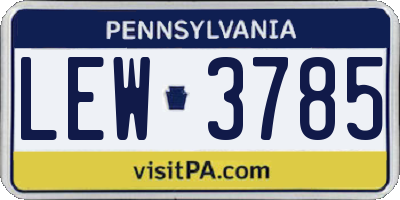 PA license plate LEW3785