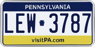 PA license plate LEW3787