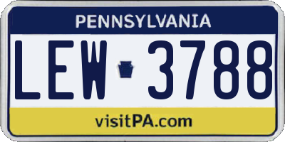 PA license plate LEW3788