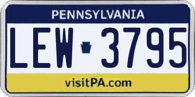 PA license plate LEW3795
