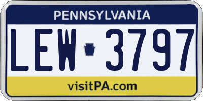 PA license plate LEW3797