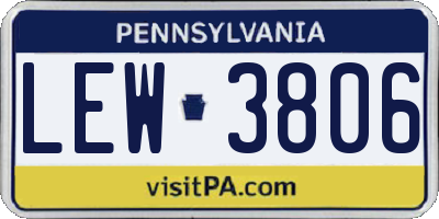 PA license plate LEW3806