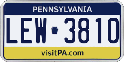 PA license plate LEW3810