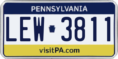 PA license plate LEW3811