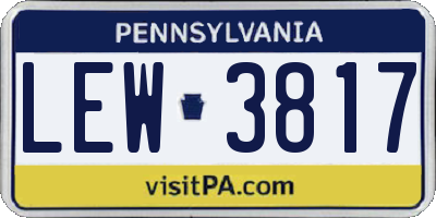 PA license plate LEW3817