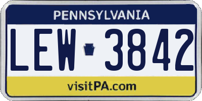 PA license plate LEW3842