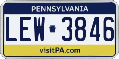 PA license plate LEW3846
