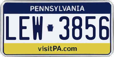 PA license plate LEW3856
