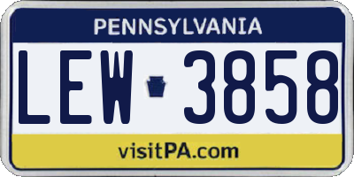 PA license plate LEW3858