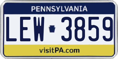 PA license plate LEW3859