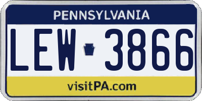 PA license plate LEW3866