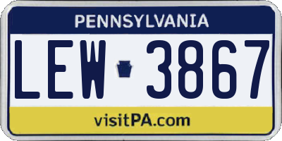 PA license plate LEW3867
